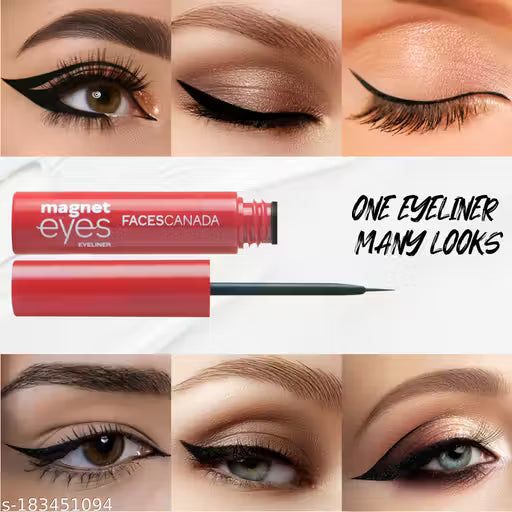 FACES CANADA Magneteyes Eyeliner - Black, 3.5ml | Intense Matte Finish | Quick Drying | 24HR Long Lasting | Fine Tip For Precise Smooth Application | Almond Oil Enriched | Waterproof | Smudgeproof