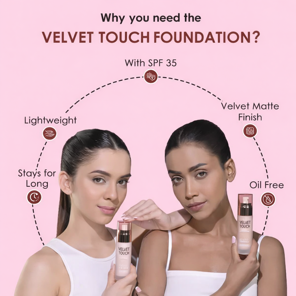 Glam21 Velvet Touch Silk Foundation – High Coverage Shade Beige