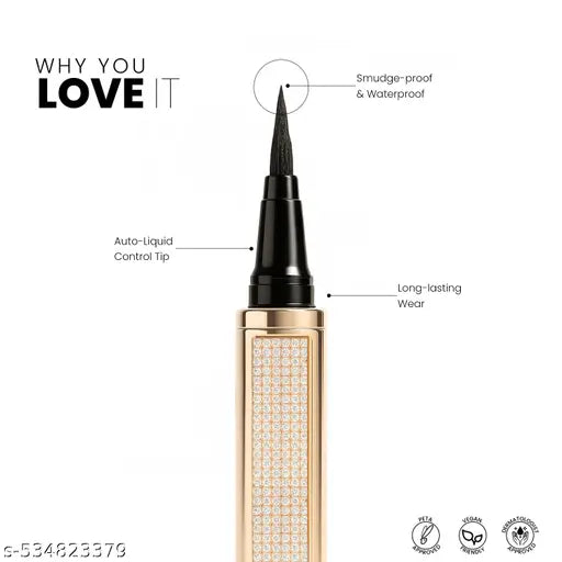 TEEN TEEN Wing It Eyeliner, Long Lasting, Smooth & Even Application, Waterproof, Black, 1.5gm