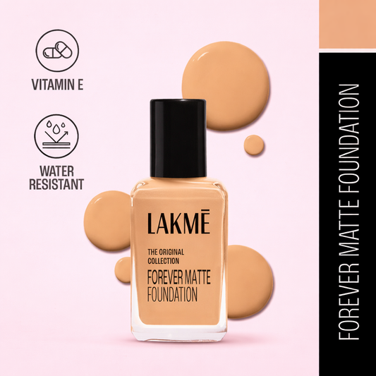 Lakme Forever Matte Foundation For Superior Coverage, Vitamin E, Lightweight & Water-Resist , Beige