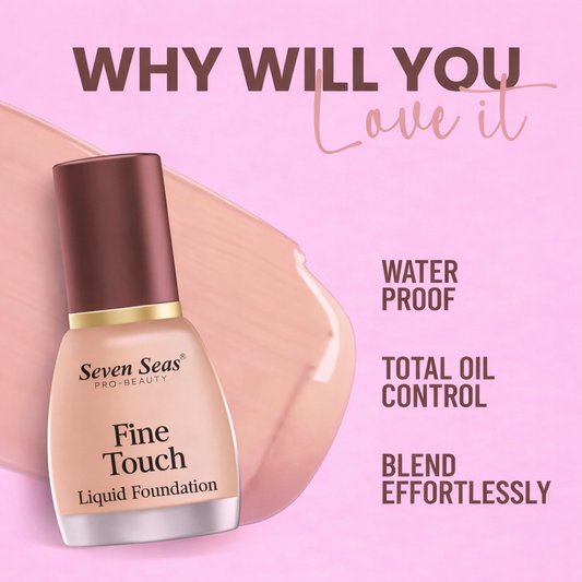 Seven Seas Fine Touch Waterproof Total Oil Control Liquid Foundation(Natural,12ML)
