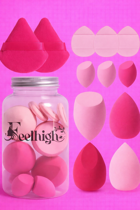 Makeup Sponges Set With Storage Jar, Including 4 Blenders, 3 Mini Beauty Blender