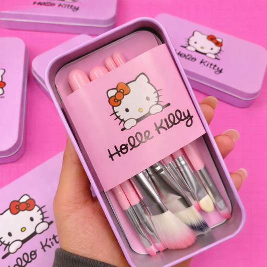 HELLO KITTY PINK BRUSHES SET 7pc Makeup Brush Set