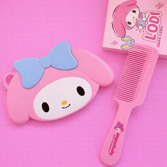Kawaii My Melody Handheld Makeup Mirror Comb