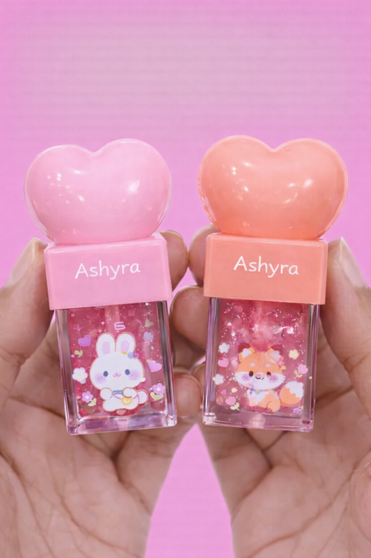 Ashyra Cute Heart Shape Lip Gloss Combo Pack 2