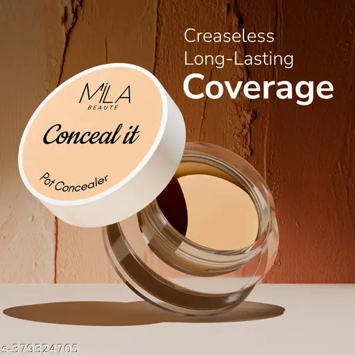 MILA BEAUTE Conceal It Pot Concealer, Creaseless Long-Lasting Coverage,  SPF15 & Vitamin E, Full Coverage Concealer - Light Ivory (4g)